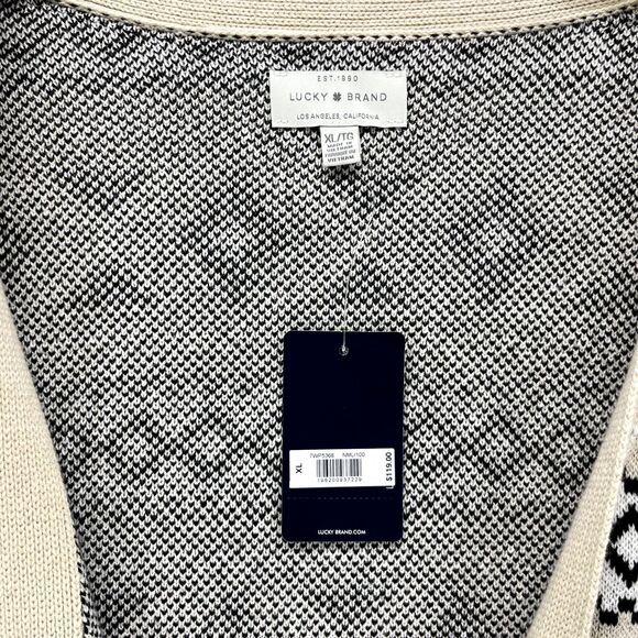 Lucky Brand Sweater Womens XL Extra Large Open‎ Front Cardigan Aztec pocket - Picture 11 of 16